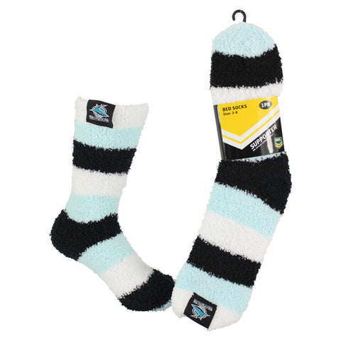 NRL Fluffy Bed Socks - Cronulla Sharks  - One Pair