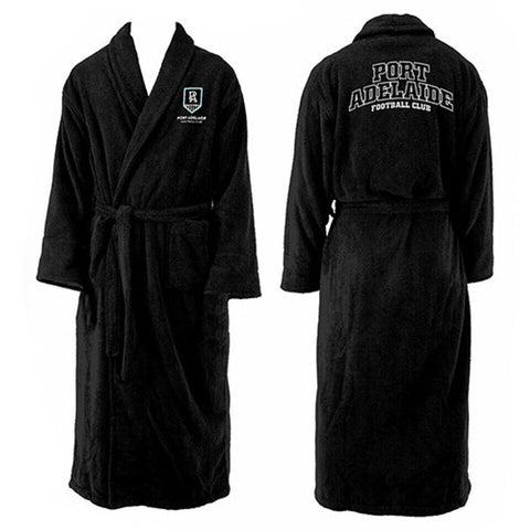 AFL Long Sleeve Bath Robe - Port Adelaide Power - Dressing Gown - Adult