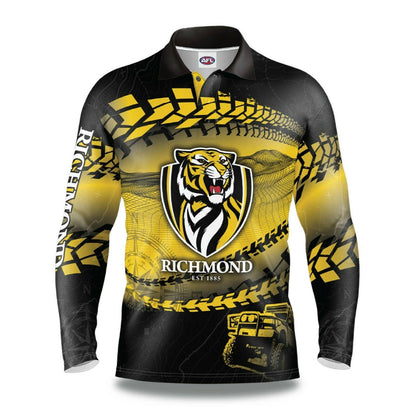 AFL 2021 Trax Off Road Camping Polo Tee Shirt - Richmond Tigers - Adult