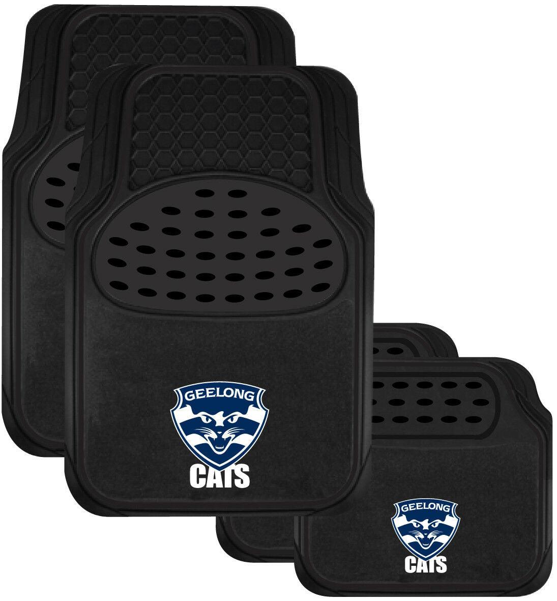 AFL Car Floor Mats - Geelong Cats - Set Of 4 - Universal Size Fit