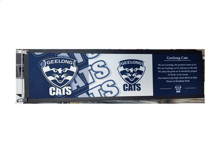 AFL Bar Runner - Geelong Cats - Bar Mat - Team Song - 25cm x 90cm