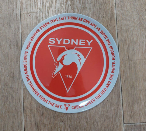 AFL Melamine Plate - Sydney Swans - 20cm diameter - Single