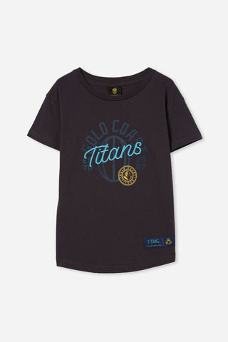 NRL Kids Puff Print Tee Shirt - Gold Coast Titans - Toddler Youth T-Shirt