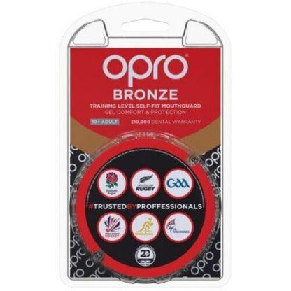 OPRO BRONZE Self-Fit Mouthguard - ADULT - Age 10+ - White