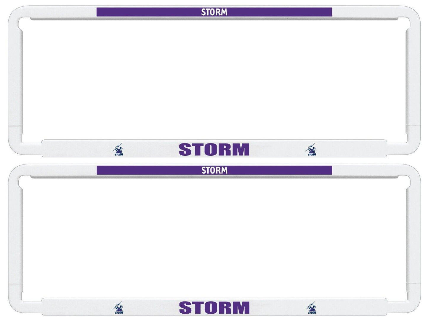 NRL Car Number Plate Frame - Set Of Two - Melbourne Storm - Front/Back