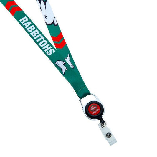 NRL Lanyard with Retractable ID Clip - South Sydney Rabbitohs