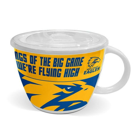 AFL Soup Mug with Lid - West Coast Eagles - Ceramic - 850mL Capacity