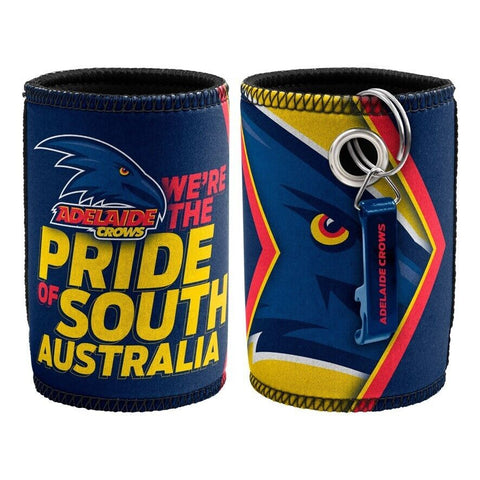 AFL Stubby Can Cooler with Bottle Opener - Adelaide Crows - Rubber Base