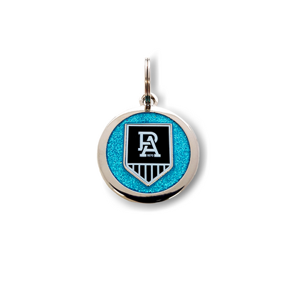 AFL Pet ID Tag - Port Adelaide Power - Engravable - 25mm diameter