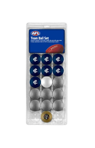 AFL Pool Snooker Billiards 16 Ball Full Set - Team Vs Colour - Carlton Blues