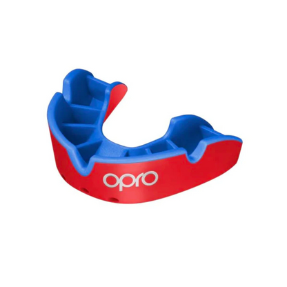 OPRO SILVER Self-Fit Mouthguard - YOUTH - Up to Age 10 - Red/Blue