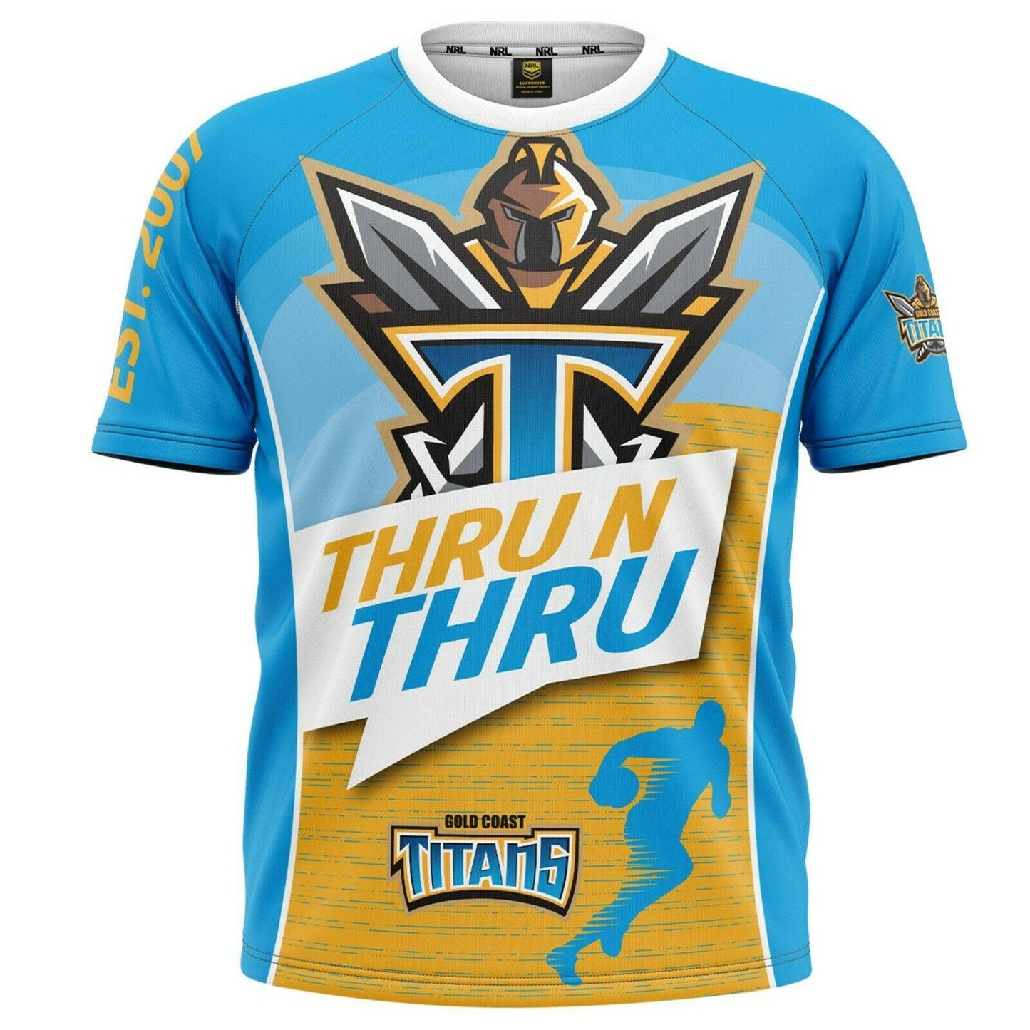 NRL Toddler Tee Shirt - Gold Coast Titans - Infant Baby T-Shirt - Kids