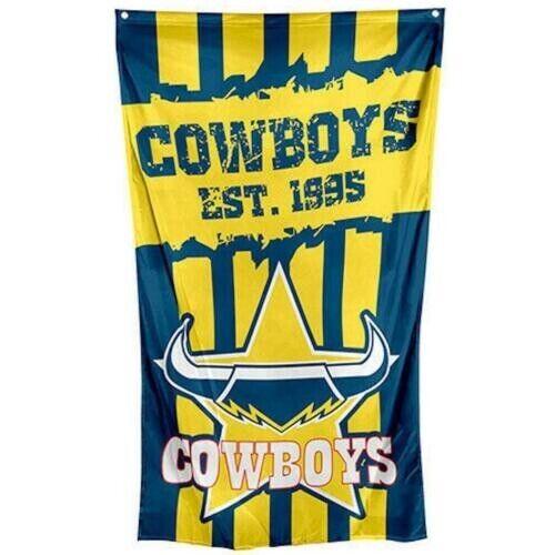 NRL Wall Flag Cape - North Queensland Cowboys - 150cm x 90cm - Steel Eyelets