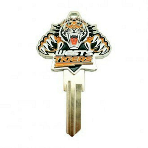 NRL 3D House Key - West Tigers - LW4 Blank Metal Badge Keys - Rugby League