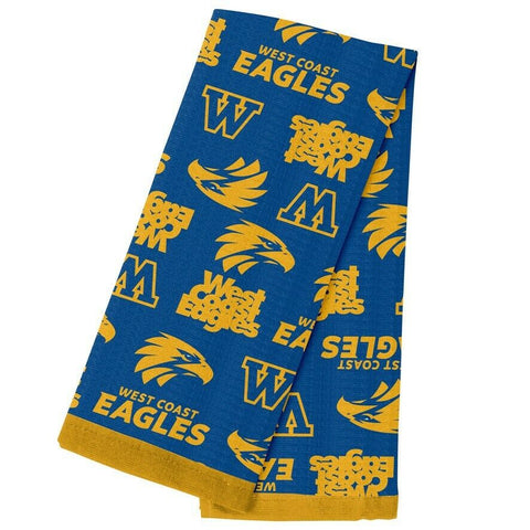 AFL Team Supporter Cotton Tea Towel - West Coast Eagles - 40cm x 60cm
