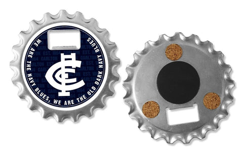 AFL Bottle Opener, Magnet & Coaster - Carlton Blues - Aussie Rules