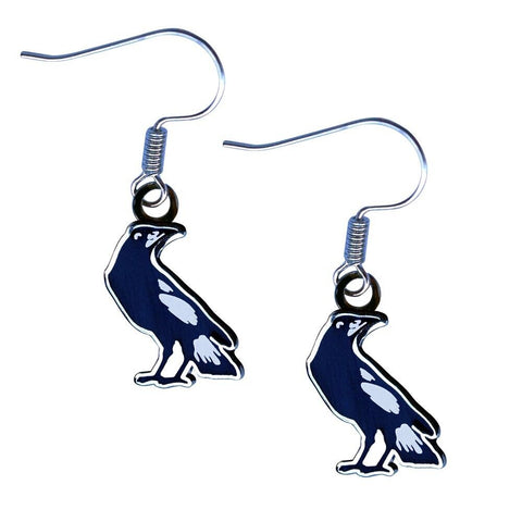 AFL Logo Metal Earrings - Collingwood Magpies - Surgical Steel - Drop Earrings