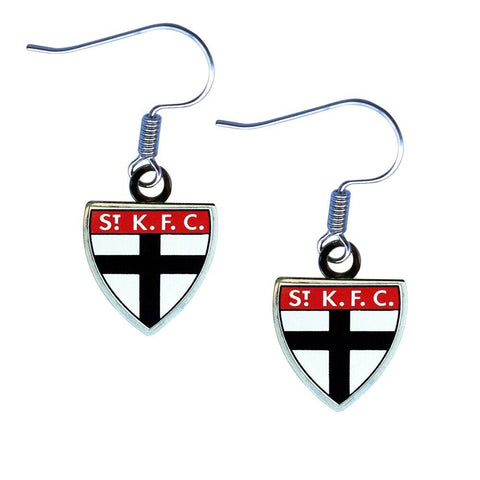 AFL Logo Metal Earrings - St Kilda Saints - Surgical Steel - Drop Earrings
