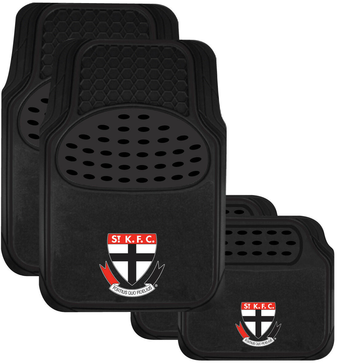 AFL Car Floor Mats - St Kilda Saints - Set Of 4 - Universal Size Fit