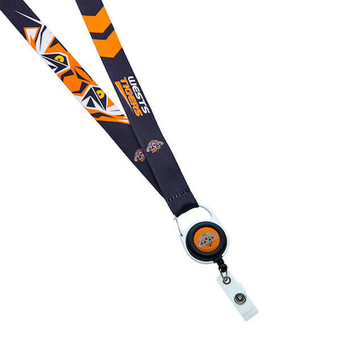 NRL Lanyard with Retractable ID Clip - West Tigers