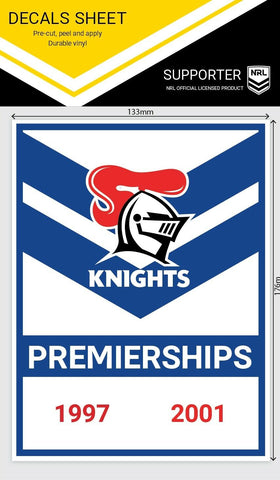 NRL Premiership History Decal - Newcastle Knights - Premier Stickers