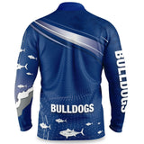 NRL Long Sleeve Fishfinder Fishing Polo Tee Shirt - Canterbury Bulldogs - YOUTH