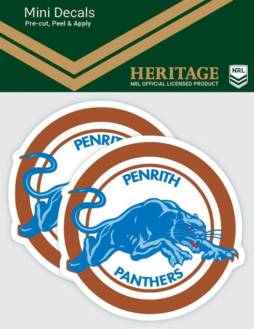 NRL Heritage Mini Decal - Penrith Panthers - Car Sticker Set Of 2 - 8x7cm
