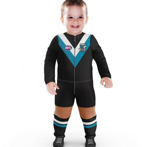 AFL Footy Suit Body Suit - Port Adelaide Power  - Baby Infant Toddler