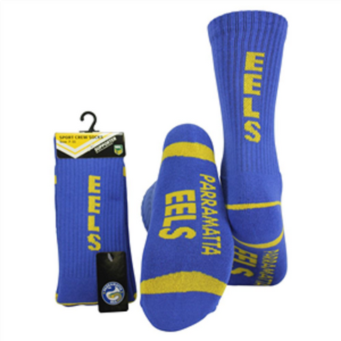 NRL Mens Crew Socks - Parramatta Eels - One Set - Sock -