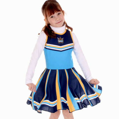 NRL Cheerleader Dress - Gold Coast Titans  - Girls Footy Suit Toddler Kid
