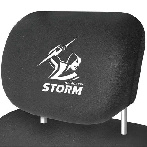 NRL Car Head Rest Cover - Melbourne Storm - Set Of Two Covers -
