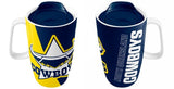 NRL Ceramic Travel Coffee Mug - North Queensland Cowboys - Drink Cup With Lid