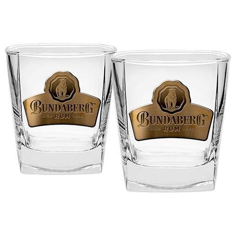 Bundaberg Rum Badged Spirit Glass Set - Bundy Rum - Set of 2 cups - Drink Cup