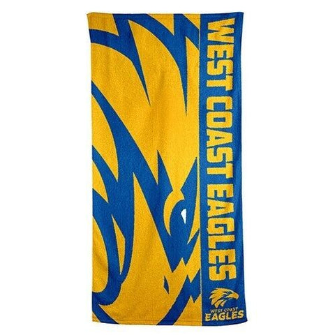 AFL Beach Towel - West Coast Eagles - Bath - Team Logo - 150cm x 75cm