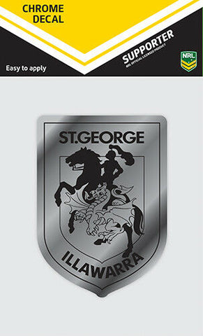 NRL Chrome Decal - St George Illawarra Dragons - Car Sticker 12x12cm