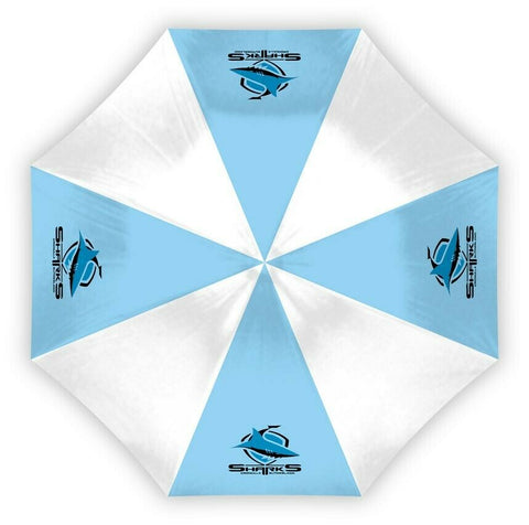 NRL Compact Umbrella - Cronulla Sharks - Rain - Glovebox - 60cm Length W17cm