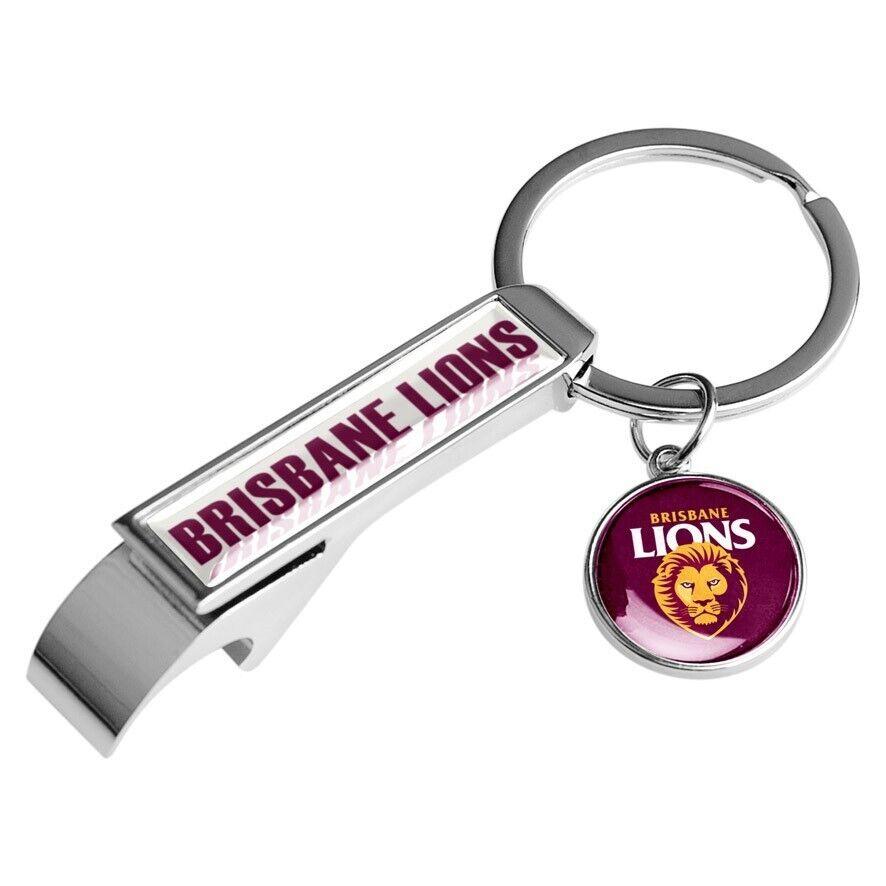 AFL Bottle Opener Key Ring - Brisbane Lions - Metal Keyring - Rugby League