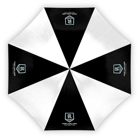 AFL Compact Umbrella - Port Adelaide Power - Rain - Glovebox - 60cm Length W17cm