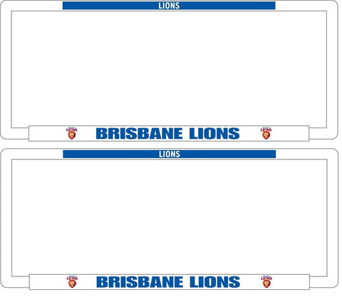 AFL Car Number Plate Frame Set Of Two - Brisbane Lions - Front/Back