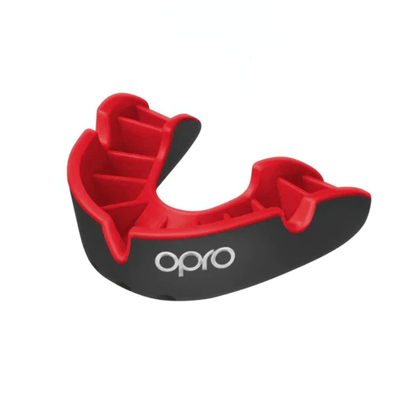 OPRO SILVER Self-Fit Mouthguard - YOUTH - Up to Age 10 - Black/Red