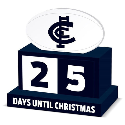 AFL Christmas Countdown Blocks - Carlton Blues - Wooden - XMAS
