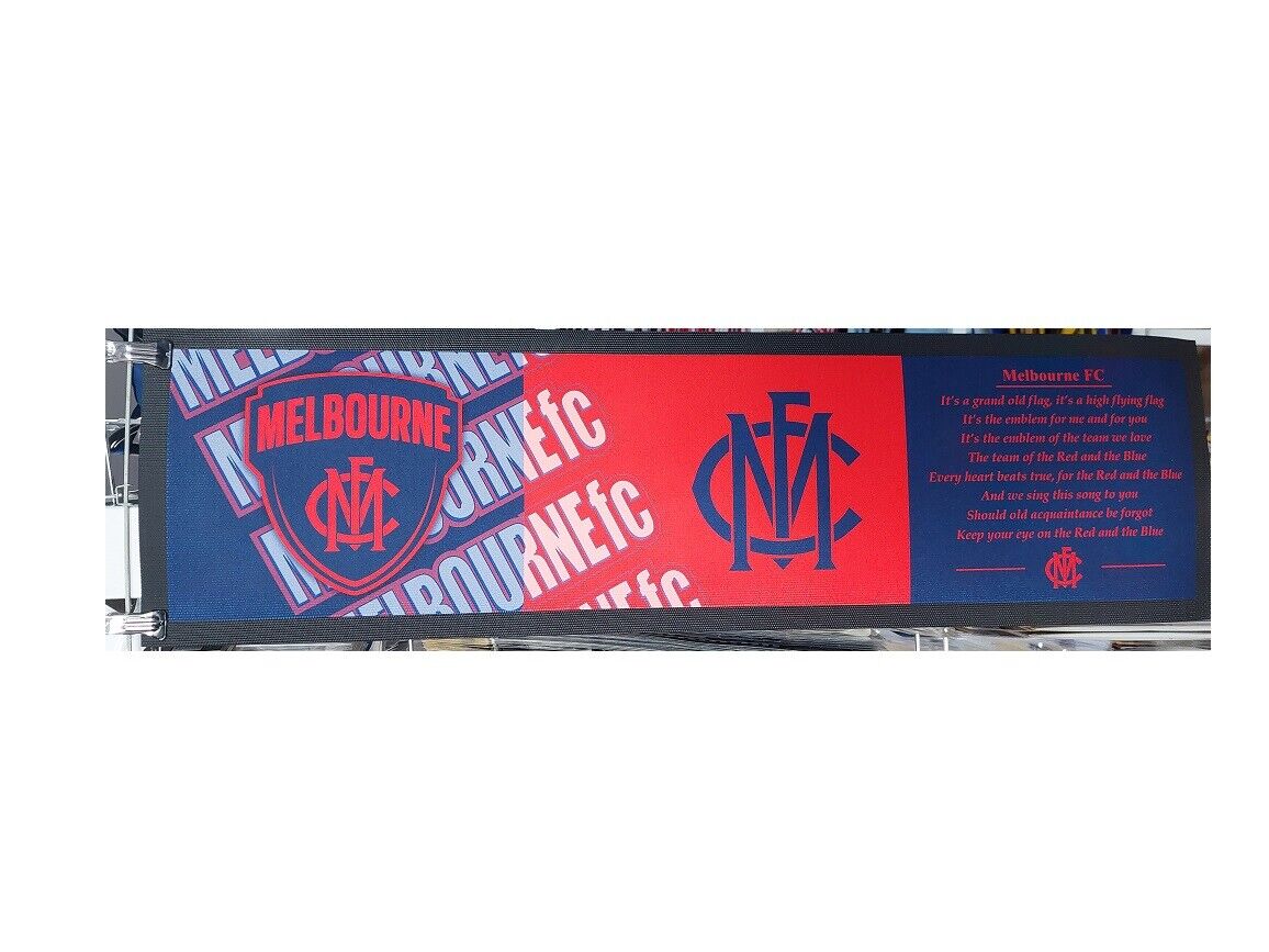 AFL Bar Runner - Melbourne Demons - Bar Mat - Team Song - 25cm x 90cm