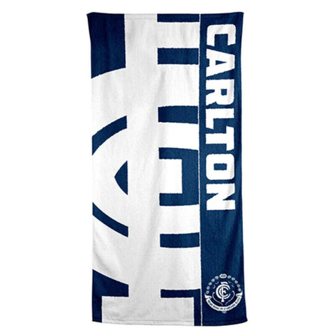 AFL Beach Towel - Carlton Blues - Bath - Team Logo - 150cm x 75cm