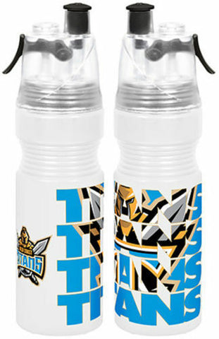 NRL Misting Drink Water Bottle - Gold Coast Titans - 750ml -