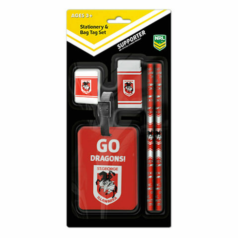 NRL Stationery and Bag Tag Set - St George Illawarra Dragons - Rugby League