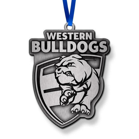 AFL Christmas Metal Ornament - Western Bulldogs - Approx. 70 x 50mm